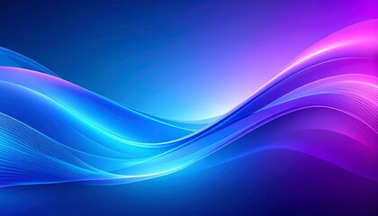 Futuristic abstract background with blue-purple gradient, soft geometric waves, bokeh lights, and 3D depth. Clean, minimal, tech-inspired