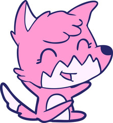 happy cartoon fox