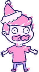 Christmas Man Chalk Drawing