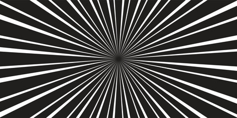Ray twist light. Black color strips wavy isolated on white background. Radial waves line. Pattern curved. Comic spinning. Effect curves rays. Vector Ilustration