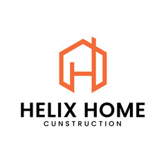 Helix home logo template, Letter H logo, H real estate logo, H Logo-Home
