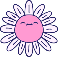 hand drawn quirky cartoon flower