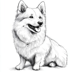 Naklejka premium white dog