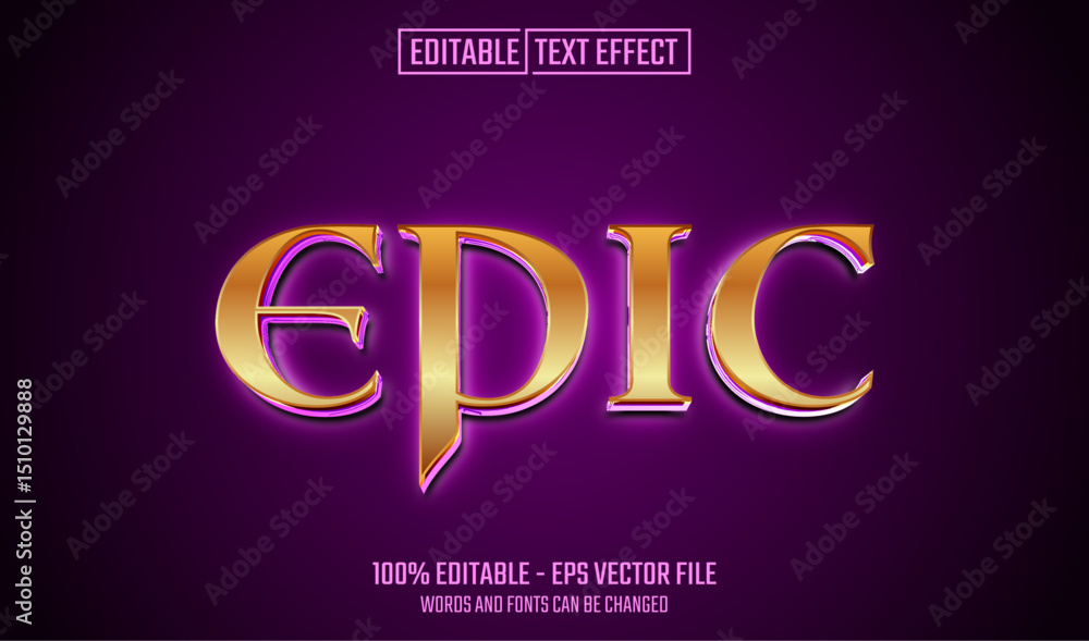 Wall mural epic editable text effect