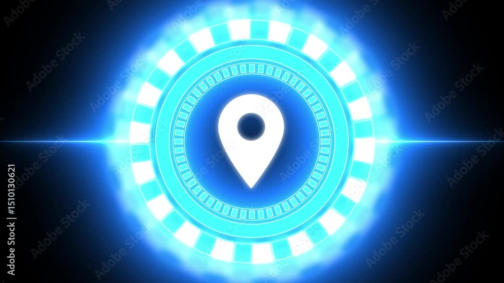 Poster gps location tracker animated, location tracking animation 4k user interface, location radar, securi