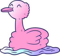 cartoon swimming duck