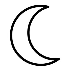 Simple Crescent Moon Outline Icon Vector Illustration for Night and Islam