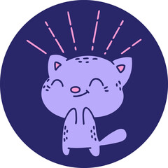 icon of a tattoo style happy cat