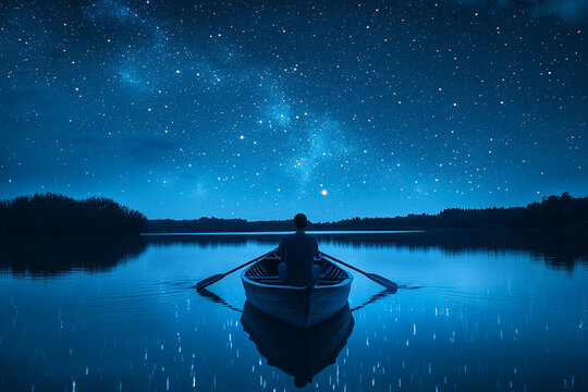 Man sitting in a rowboat