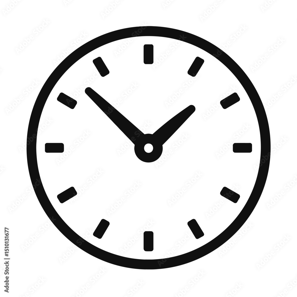Poster analog clock outline icon vector illustration for time and schedule