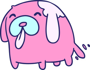 cartoon illustration kawaii of a cute dog