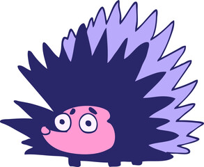 cartoon doodle spiky hedgehog