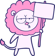 cartoon bored lion
