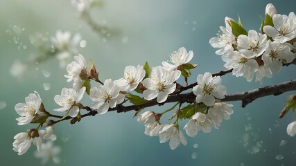 Obraz premium Stunning Spring Blossom Delicate White Flowers in Full Bloom