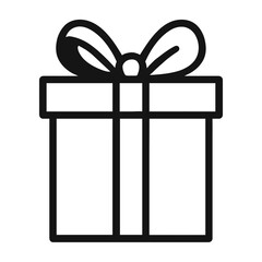 Solid Icon of a Gift Box with Ribbon and Bow - Representing Presents, Celebrations, and Surprises