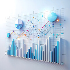 Modern business data analysis chart graphs