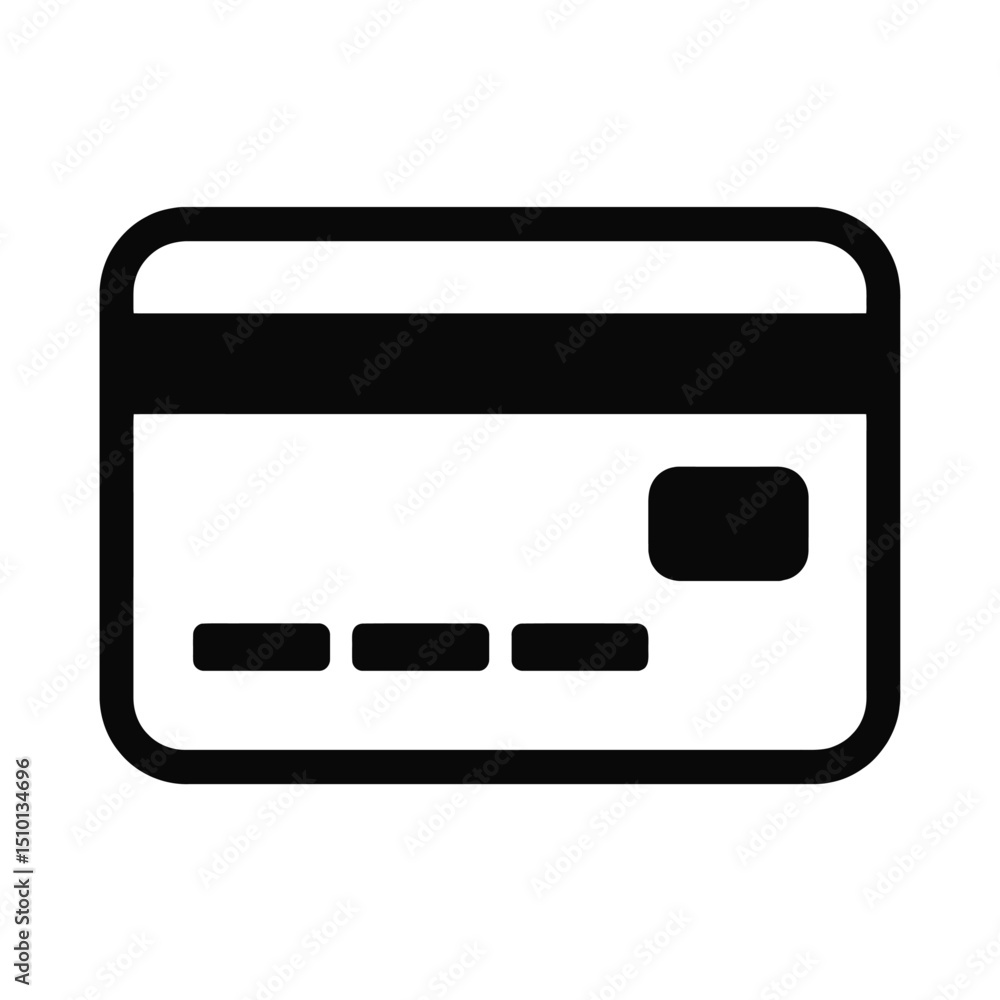 Poster outline icon of a credit card - representing financial transactions and payment methods