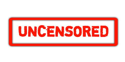 Red Uncensored Stamp Label – Bold Explicit Content Warning Graphic PNG