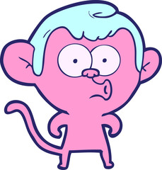 Obraz premium cartoon hooting monkey