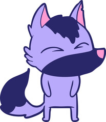 cartoon wolf pouting