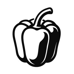 Outline Icon of a Bell Pepper - Representing Vegetables, Cooking, and Healthy Ingredients