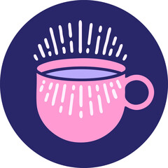 Fototapeta premium iconic tattoo style image of cup of coffee