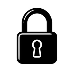 Solid Icon of a Padlock with Keyhole - Representing Security, Lock, and Privacy