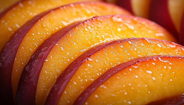 Close-up sliced peaches