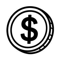 Simple Dollar Coin Money and Finance Icon Vector Illustration