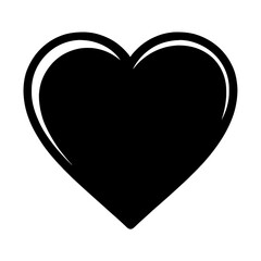 Stylized Black Heart Love Symbol Icon Vector Illustration