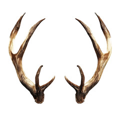 Fototapeta premium Pair of deer antlers isolated on transparent background