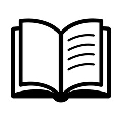 Simple Open Book Reading and Education Icon Vector Illustration