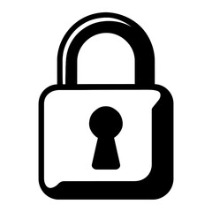 Simple Black Padlock Security Icon Vector for Digital Safety and Protection