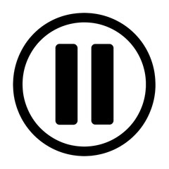 Outline Icon of a Pause Button - Representing Media Control and Interruption