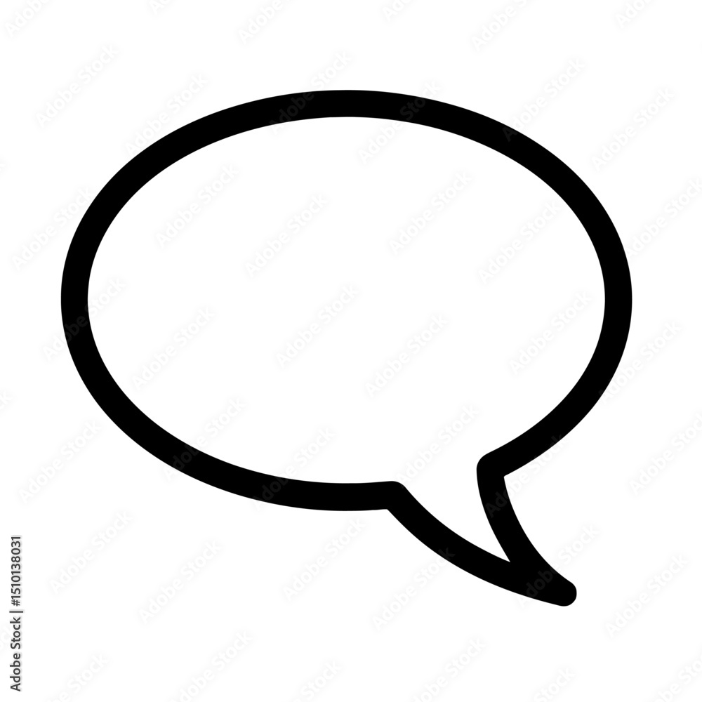 Poster simple outline icon of a speech bubble - representing conversation and dialogue