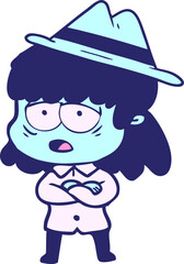 Obraz premium cartoon tired woman