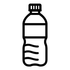 Outline Icon of a Plastic Water Bottle - Representing Hydration, Drinks, and Recycling