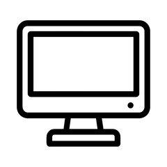 Outline Icon of a Desktop Computer Monitor - Representing Digital Display and Workstations