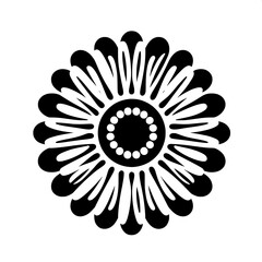 Black and White SVG of a Daisy Icon