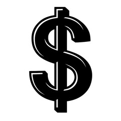Bold Dollar Sign Icon - Universal Symbol for Currency, Finance, and Wealth