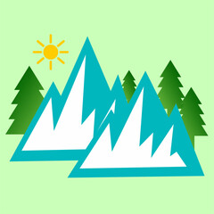 Obraz premium vector color mountain landscape