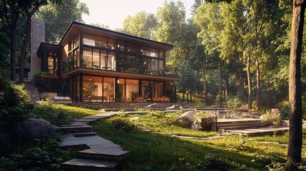 A Sustainable Green Building Designed with Eco-Friendly Materials