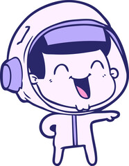 happy cartoon astronaut
