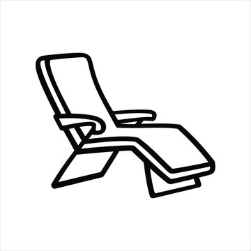recommend clip art: Black silhouette illustration of a relaxing lounge chair perfect for summer recreation