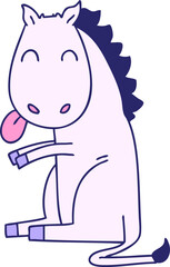 hand drawn quirky cartoon horse