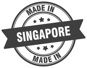 Made in Singapore round sign. Made in Singapore stamp.