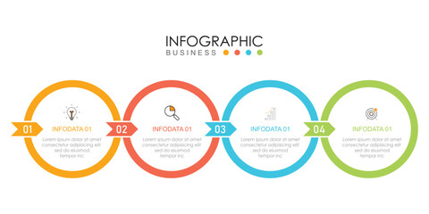 infographic vector illustration with 3, 8, 5, 7 steps, infographic template design. Can be used for process diagrams, presentations, workflows.