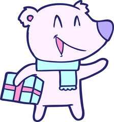 laughing christmas bear cartoon