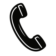 Retro Phone Handset Icon Vector - Perfect for Communication, Support, and Vintage Design Projects
