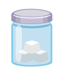 Sugar Cubes in Glass Jar Illustration